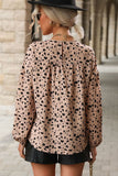 leopard print balloon sleeve babydoll blouse