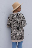 zebra print long sleeve sweater cardigan
