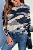 pixelated camouflage print sweater