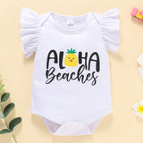 baby girl graphic bodysuit and pineapple print shorts set