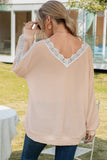 contrast lace detail backless top