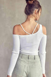 cut out ribbed knit top