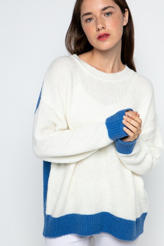 front back contrast sweater