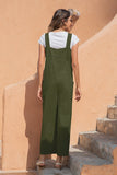 button up pocketed wide leg jumpsuit