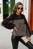colorblock shearling panel sweatshirt