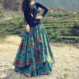 bohemian floral skirt