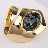 golden natural stone 18mm diameter ring