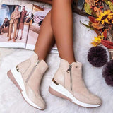 warm pu leather ankle boot
