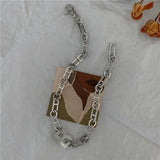 thick letter b chain choker necklace