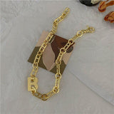 thick letter b chain choker necklace