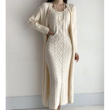 twist long cardigan cable knit sweater dress