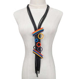 multicolor rubber chain tassel geometric necklaces