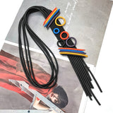 multicolor rubber chain tassel geometric necklaces