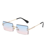 clip rimless square glasses