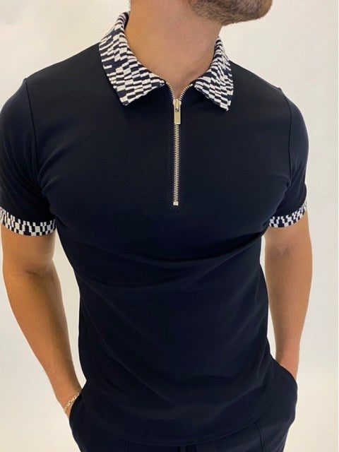 ethnic printed stand collar mens shirt