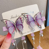 2 pcs set butterfly tassel hair pins