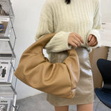 folds pu leather tote handbag
