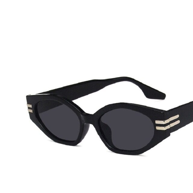 double line frame triangle retro sunglasses