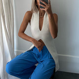 casual off shoulder knitted crop tops