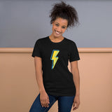 lightning bolt yellow print t shirt
