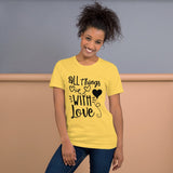 all things with love short sleeve t shirt