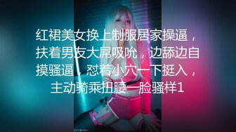 红裙美女换上制服居家操逼，扶着男友大屌吸吮，边舔边自摸骚逼，怼着小穴一下挺入，主动骑乘扭腰一脸骚样1